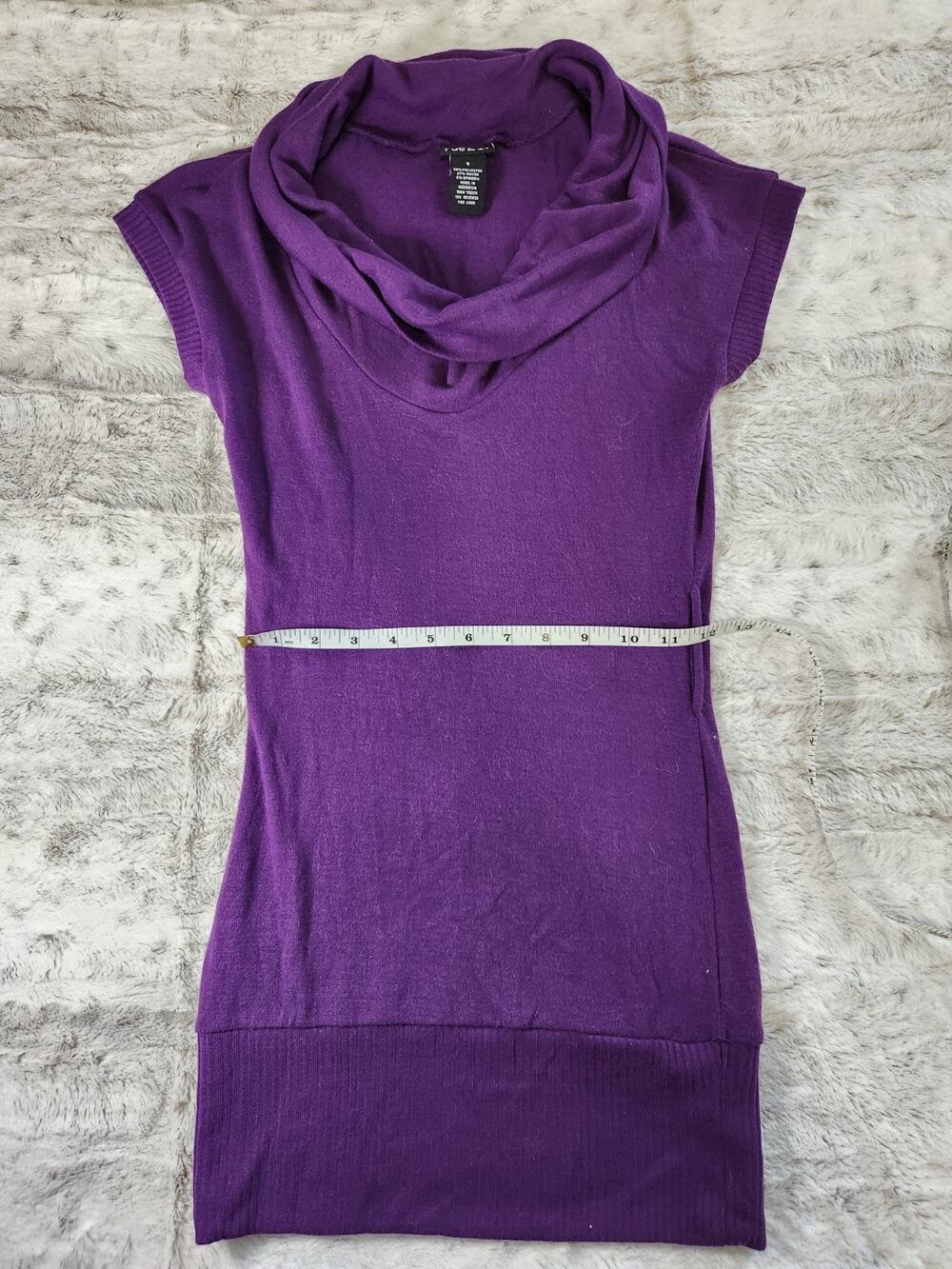 Rue21 Women's Purple Tunic Top Short Sleeve, Bowl Neck, Size S